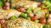 One Pan Honey Garlic Chicken and Veggies One Pan Honey Garlic Chicken and Veggies