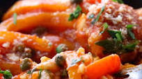 Chicken Meatballs with Peppers and Orzo Chicken Meatballs with Peppers and Orzo
