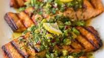 Grilled Salmon with Avocado Chimichurri Grilled Salmon with Avocado Chimichurri