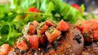 Grilled Portobello Mushrooms with Bruschetta Grilled Portobello Mushrooms with Bruschetta