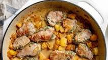 Pork Tenderloin Medallions with Apples & Onions in Creamy Apple Cider Sauce Pork Tenderloin Medallions with Apples & Onions in Creamy Apple Cider Sauce