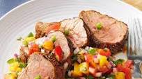 Caribbean-Spiced Pork Tenderloin with Peach Salsa Caribbean-Spiced Pork Tenderloin with Peach Salsa