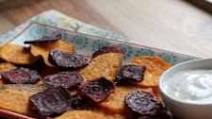 Beet & Sweet Potato Chips (/w Dill and Creme Fraiche dip) Beet & Sweet Potato Chips (/w Dill and Creme Fraiche dip)