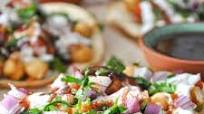 Baked Aloo Chaat Tostadas Baked Aloo Chaat Tostadas