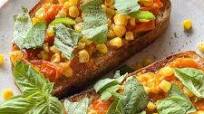5-Minute Jammy Tomato and Corn Bruschetta 5-Minute Jammy Tomato and Corn Bruschetta