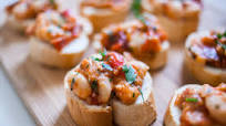 Roasted Red Pepper and Canellinini Bean Bruschetta Recipe - (4/5) Roasted Red Pepper and Canellinini Bean Bruschetta Recipe - (4/5)