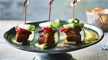 Sticky pork belly skewers Sticky pork belly skewers