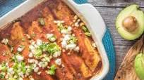 Veggie Enchiladas with Black Beans, Corn, and Goat Cheese