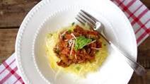 Meatless Monday: Roasted Spaghetti Squash & Veggie Bolognese Meatless Monday: Roasted Spaghetti Squash & Veggie Bolognese