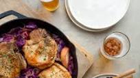 Braised Pork Chops with Sweet-and-Sour Cabbage and Apples Braised Pork Chops with Sweet-and-Sour Cabbage and Apples