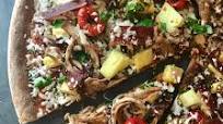 Pulled Bbq Pork Pizza With Pineapple, Peppadew Peppers, Caramelized Onions And Crispy Bacon Pulled Bbq Pork Pizza With Pineapple, Peppadew Peppers, Caramelized Onions And Crispy Bacon