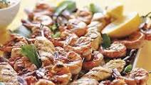 Grilled Chicken and Shrimp Kebabs with Lemon and Garlic Grilled Chicken and Shrimp Kebabs with Lemon and Garlic