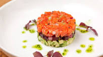 Salmon tartare with beetroot and avocado Salmon tartare with beetroot and avocado