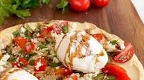 Mediterranean Flatbread with Poached Egg Mediterranean Flatbread with Poached Egg