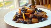 Pork Belly with Peppers and Wood Ear Mushrooms Pork Belly with Peppers and Wood Ear Mushrooms