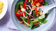 Chinese pork and noodle stir-fry Chinese pork and noodle stir-fry