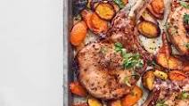 Sheet-Pan Maple-Mustard Pork Chops & Carrots Sheet-Pan Maple-Mustard Pork Chops & Carrots