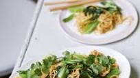 Vietnamese fried noodles and greens Vietnamese fried noodles and greens