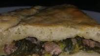Focaccia with broccoli and sausage Focaccia with broccoli and sausage