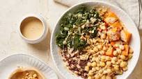 Quinoa-Chickpea-Sweet Potato Bowls with Peanut Sauce Quinoa-Chickpea-Sweet Potato Bowls with Peanut Sauce