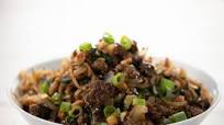 Spicy Beef Szechuan Noodles with bok choy and honey roasted peanuts Spicy Beef Szechuan Noodles with bok choy and honey roasted peanuts