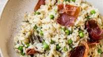 Instant Pot Risotto with Prosciutto, Peas, and Herbs