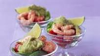 Prawn and guacamole cocktail Prawn and guacamole cocktail