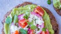 Guacamole Tostadas with Black Bean Tortillas Guacamole Tostadas with Black Bean Tortillas