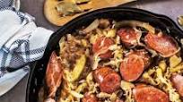 Easy Skillet Kielbasa and Sauerkraut (with Apple and Doppelbock or Cider) Easy Skillet Kielbasa and Sauerkraut (with Apple and Doppelbock or Cider)