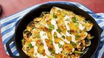 Salsa Verde Chicken Enchiladas with Mexican Cheese & Hot Sauce Crema Salsa Verde Chicken Enchiladas with Mexican Cheese & Hot Sauce Crema