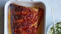 Harissa-Spiced Salmon with Israeli Couscous Harissa-Spiced Salmon with Israeli Couscous