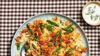 Asparagus Pulao With Minty Lemon Raita Asparagus Pulao With Minty Lemon Raita