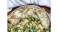 Chopped Chicken Caesar Salad with Cheese Bread Chopped Chicken Caesar Salad with Cheese Bread