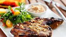 South Asian Pork Chops with Peanut Satay Sauce South Asian Pork Chops with Peanut Satay Sauce