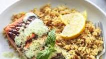 Baked Salmon with Pesto Cream Sauce Baked Salmon with Pesto Cream Sauce