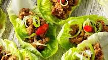 Pork and lettuce wraps Pork and lettuce wraps