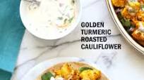 Golden Turmeric Roasted Cauliflower with Raita Golden Turmeric Roasted Cauliflower with Raita