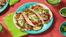 Southwestern Beef Tacos with Bell Pepper, Lime Crema, and Pepper Jack Cheese Southwestern Beef Tacos with Bell Pepper, Lime Crema, and Pepper Jack Cheese