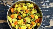 Adraki Gobi Gajar Mattar - Cauliflower Carrots and Peas saute with Cumin seeds and Ginger Adraki Gobi Gajar Mattar - Cauliflower Carrots and Peas saute with Cumin seeds and Ginger