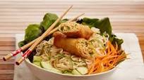 Egg Rolls and Rice Noodles with Creamy Peanut Sauce Egg Rolls and Rice Noodles with Creamy Peanut Sauce
