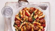 Penne Pasta with Pork Meatballs Penne Pasta with Pork Meatballs