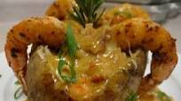 Seafood Stuffed Potato with Creamy Crawfish Sauce Seafood Stuffed Potato with Creamy Crawfish Sauce