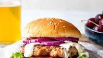 Grilled Pork Burgers Recipe - with Garlic Cream Sauce Grilled Pork Burgers Recipe - with Garlic Cream Sauce