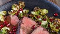 Southwest Beef Tenderloin with Crispy Brussels and Pomegranate Southwest Beef Tenderloin with Crispy Brussels and Pomegranate