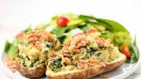 Cheesey Baked Potato with Spinach/Artichoke Fondue Cheesey Baked Potato with Spinach/Artichoke Fondue