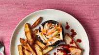 BBQ Pork Belly With Apple Slaw And Chips BBQ Pork Belly With Apple Slaw And Chips