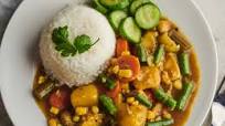 Japanese Chicken and Vegetable Curry with Rice and Quick Cucumber Pickles Japanese Chicken and Vegetable Curry with Rice and Quick Cucumber Pickles