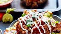 Fully Loaded Mexican Fried Chicken With Green Chili–Corn Waffles Recipe Fully Loaded Mexican Fried Chicken With Green Chili–Corn Waffles Recipe
