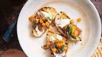 Pumpkin and goat's cheese bruschetta with sage burnt butter Pumpkin and goat's cheese bruschetta with sage burnt butter