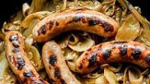 Bratwurst In Beer With Onions Bratwurst In Beer With Onions